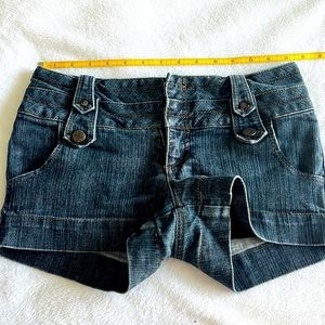 Low rise jean shorts
